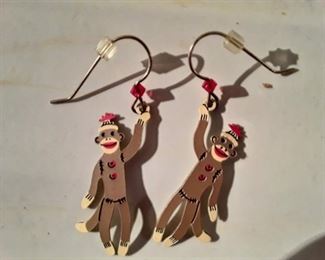 Sock Monkey Earrings