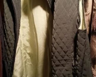 Green silk reversible quilted vest