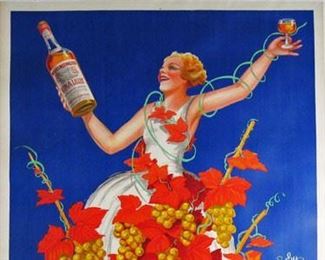 Vint. Fr. 1937  "Kina Lillet" Au Vin Blanc, 79"H x 52"W