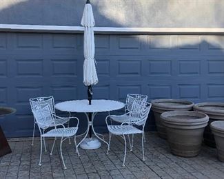 Srt Bird Bath, Patio Set, Lg. Pots