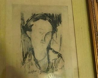 #20 Modigliani etching signed right corner