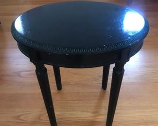 black lacquer french end table