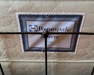 #1 Vintage heavy iron bed full size $150 #2 Sealy mattress set full size $75.00