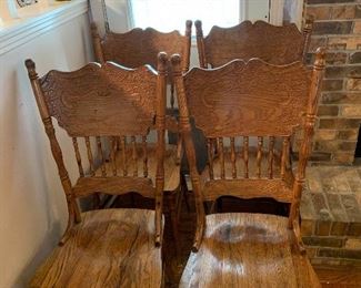 #7 Oak dining chairs 4 @ $25 each
