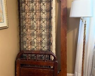 #31 Antique daybed/toddler bed with rails, mattress and metal box springs 74"x27.5"