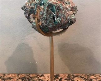 copper mineral on stand