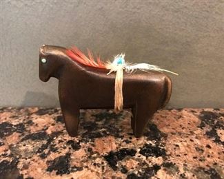 zuni horse fetish bronze
