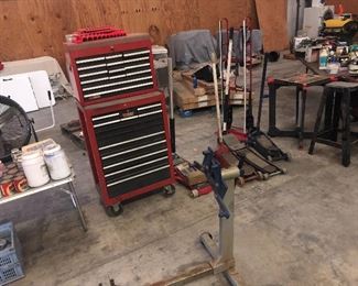 Craftsman tool box and floor jacks