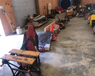 Woodworking table and racing seat