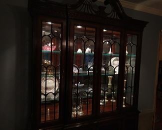 Wedgwood, Lenox, and Crystal inside China cabinet