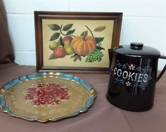 Spice Cabinet, Cookie Jar, Painted Tray
Lot #: 90
