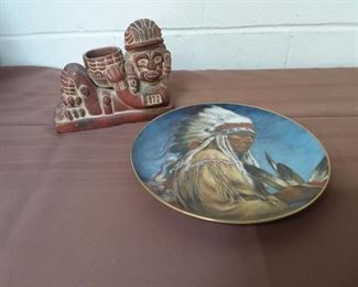 Native Indian Plate And Aztec Figure
Lot #: 126