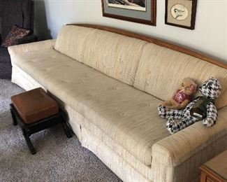 Extra long mid-century coach recently upholstered.