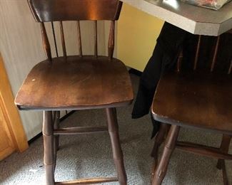 Two mid century bar stools.