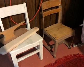 Vintage kids chairs.
