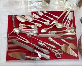 Fine Sterling and Pre Ban C. 1890 Ivory Tiffany & Co. Salad Set (upper right corner), Lots pretty Sterling