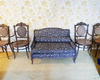 More Vintage Thonet Style Chairs, one of pair of darling settees