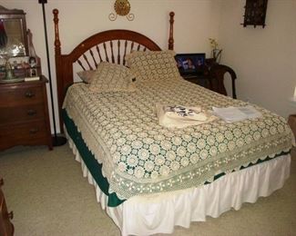 Vintage bedroom set - chester drawers, dresser with mirror and queen bed set.