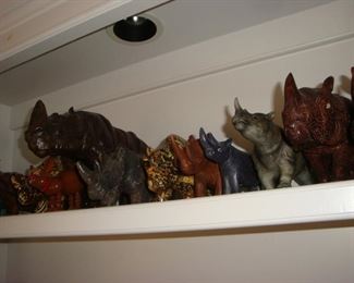 Rhinoceros figurines. 