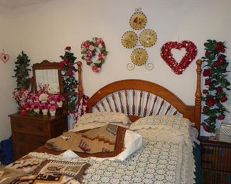 Bedroom set and Valentine's decorations