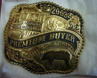 Houston Livestock & Rodeo Belt Buckle 2003 Premium Buyer