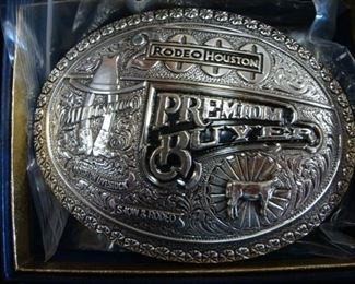 Houston Livestock & Rodeo Belt Buckle 2000 Premium Buyer