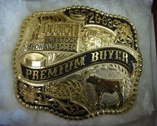 Houston Livestock & Rodeo Belt Buckle 2003 Premium Buyer
