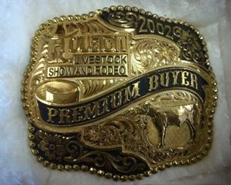 Houston Livestock & Rodeo Belt Buckle 2002 Premium Buyer