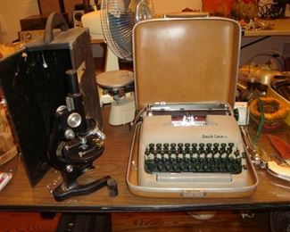 Vintage early 1900's E. Leitz Microscope
1950's Smith Corona manual portable typewriter