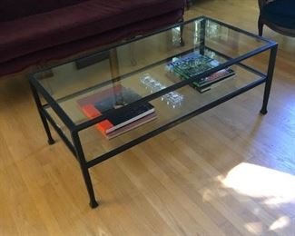 Iron and glass coffee table