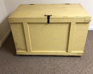 Large wooden chest.