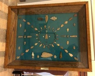 Collection of Southwestern native American arrowheads 