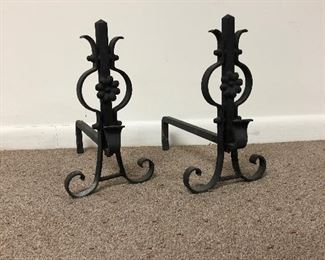 Wrought iron andirons