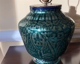 Tunisian enamel on copper lamp