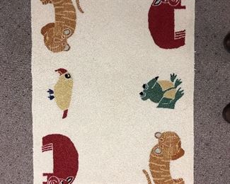 Whimsical hooked rug