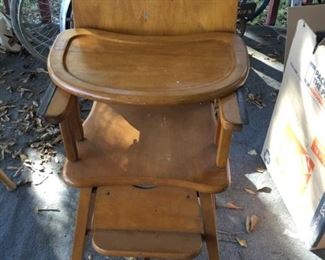 Vintage wooden high chair