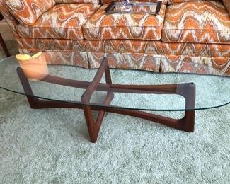 Adrian Pearsall walnut dogbone style coffee table