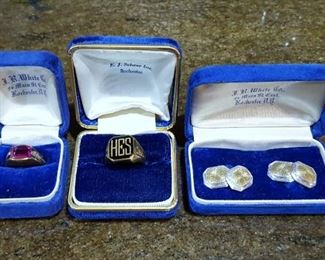 14K rings and cufflinks