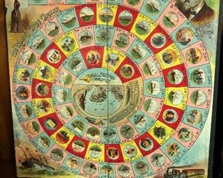 1890 "The World's Globe Circler" game board based on Jules Verne's "Around the World in 80 Days"