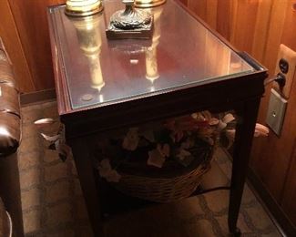 Pair of mahogany end tables