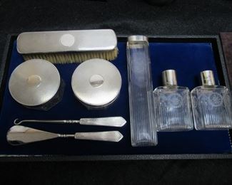 English 8pc Sterling Silver Vanity Set