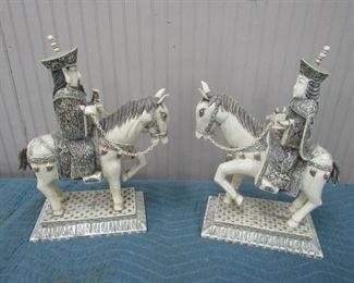 Bone Clad Emperor/Empress on Horses 16"h