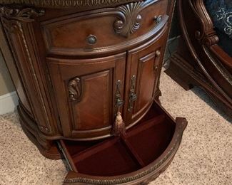Night stand with hidden bottom compartment