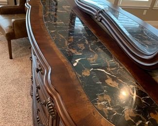 Inlaid top of dresser