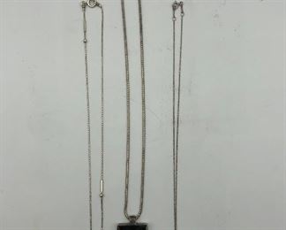 Sterling Silver Necklaces Including Bulgari (center) and Tiffany (right)