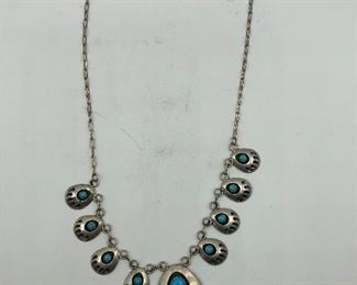 Native American Turquoise and Silver Necklace