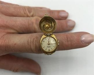 10k Gold and Pearl Ring Watch