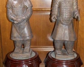 Pair Plaster Chinese statues