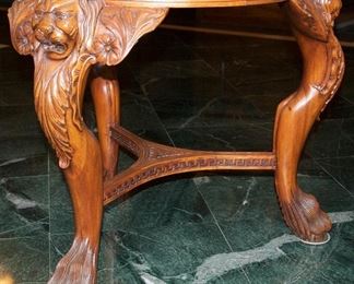 Ornately carved center hall table ,