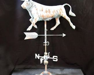 Copper bull weathervane